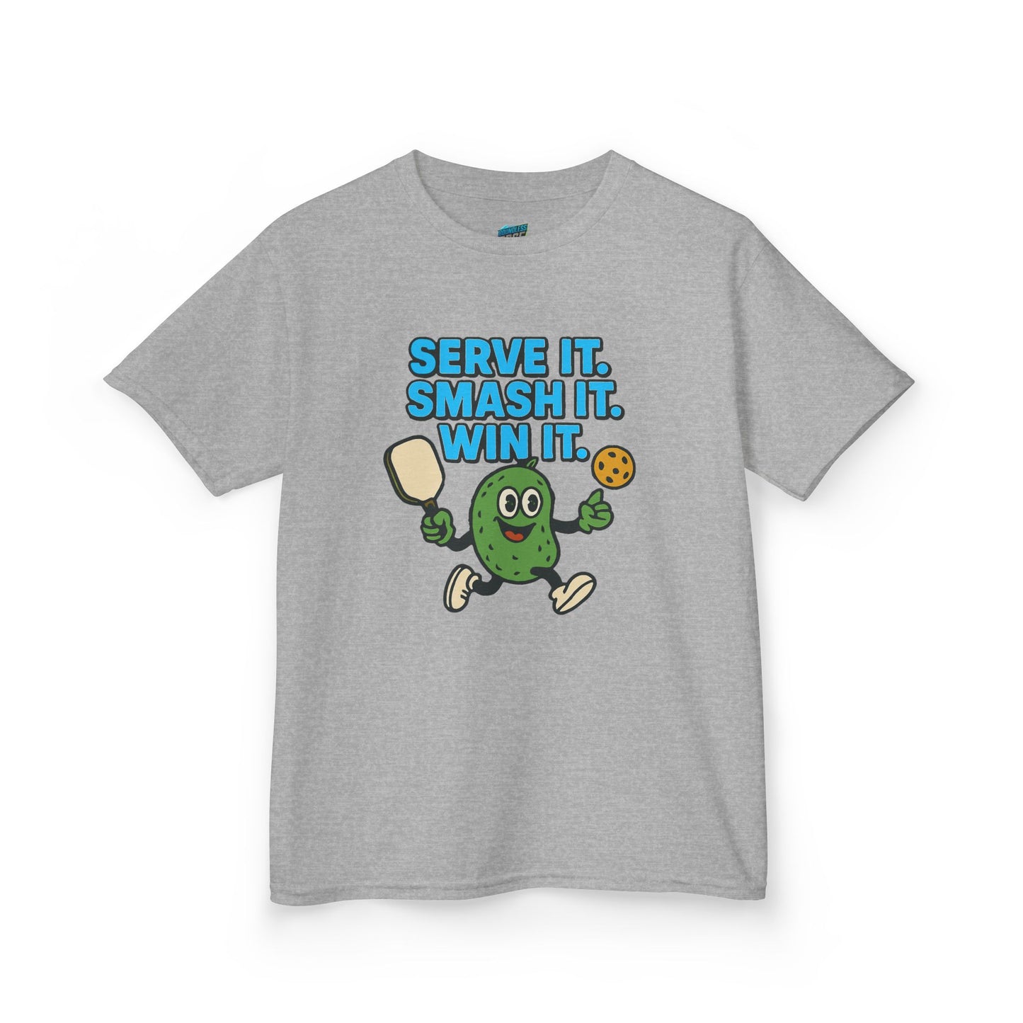 Serve it. Smash it. Win it. Pickleball Boys' Heavy Cotton T-Shirt