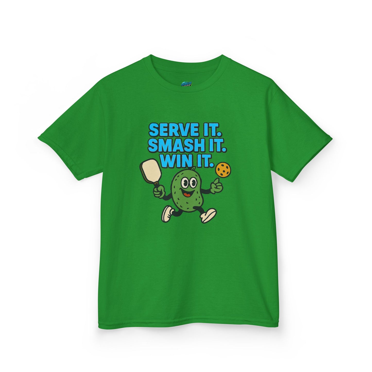 Serve it. Smash it. Win it. Pickleball Boys' Heavy Cotton T-Shirt
