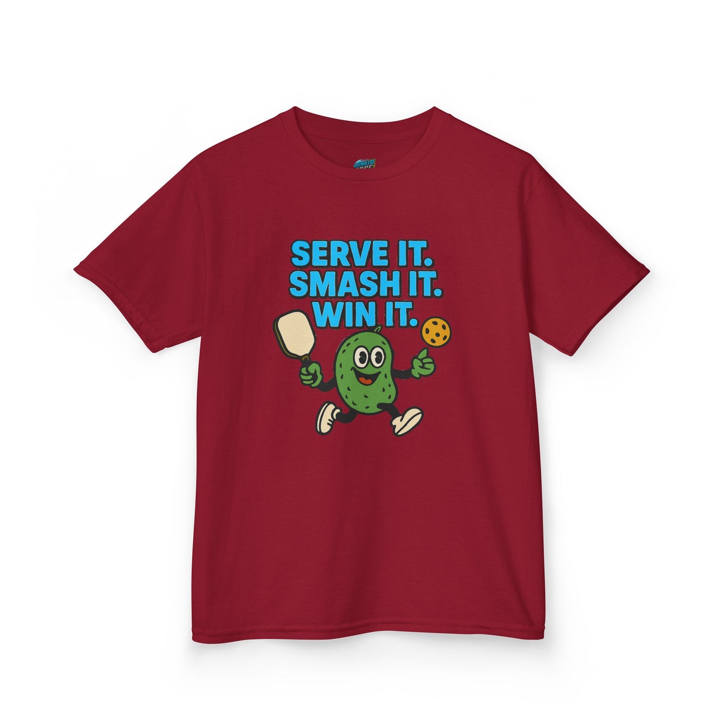 Serve it. Smash it. Win it. Pickleball Boys' Heavy Cotton T-Shirt