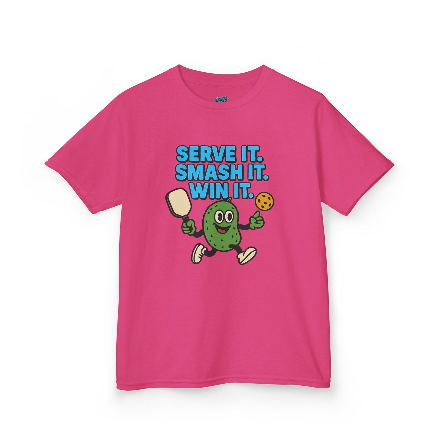 Serve it. Smash it. Win it. Pickleball Boys' Heavy Cotton T-Shirt