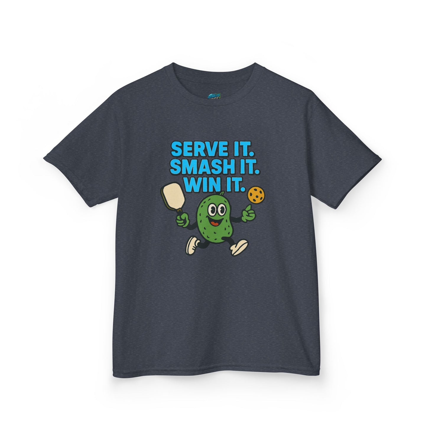 Serve it. Smash it. Win it. Pickleball Boys' Heavy Cotton T-Shirt