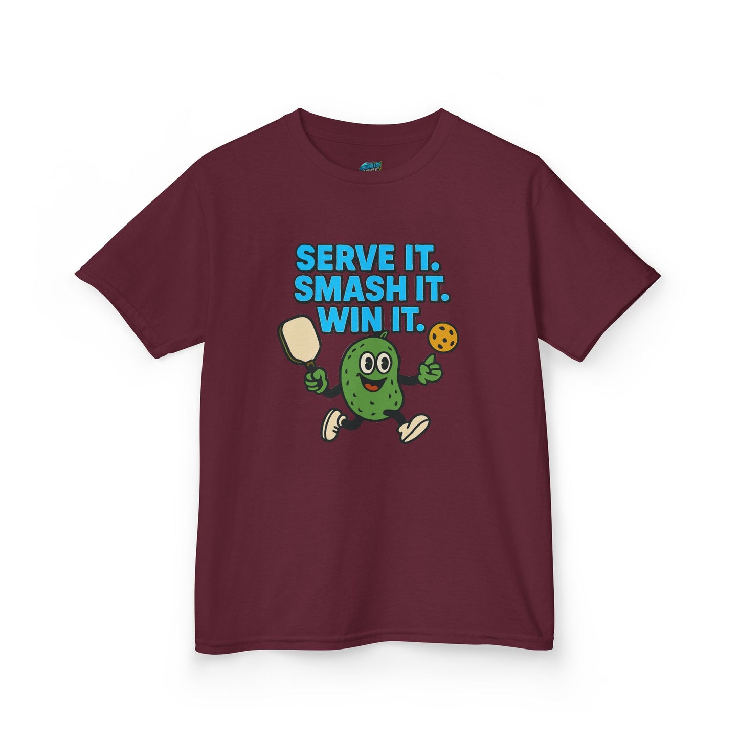 Serve it. Smash it. Win it. Pickleball Boys' Heavy Cotton T-Shirt