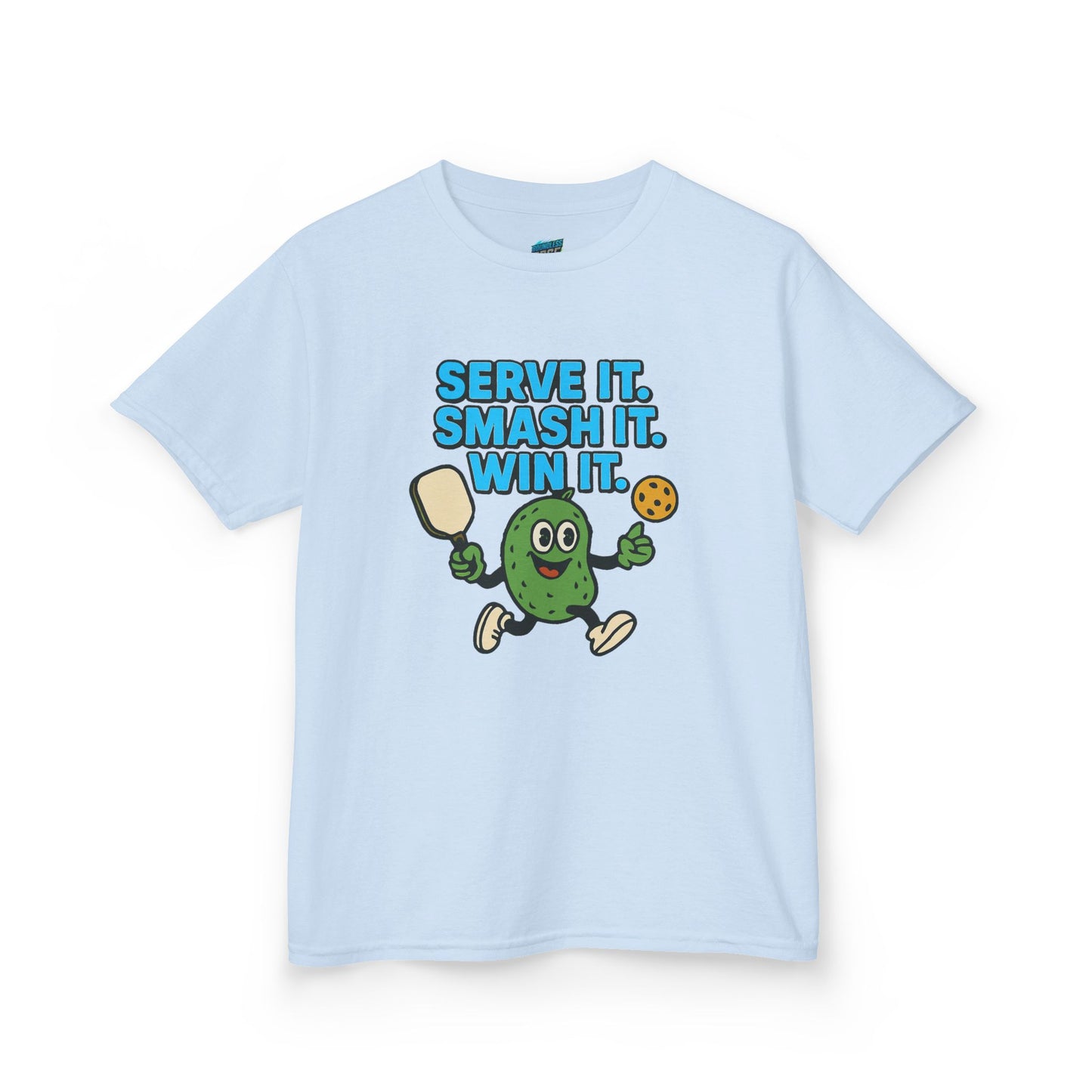 Serve it. Smash it. Win it. Pickleball Boys' Heavy Cotton T-Shirt