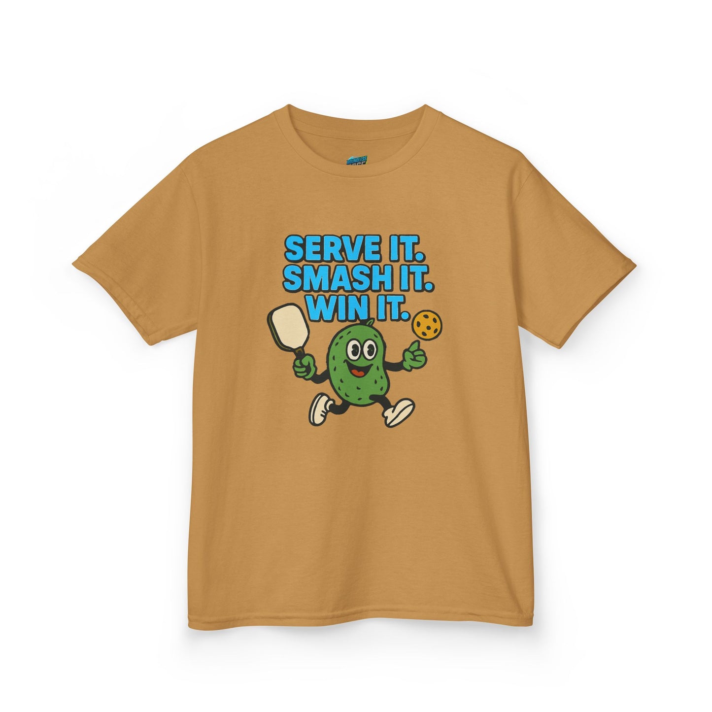 Serve it. Smash it. Win it. Pickleball Boys' Heavy Cotton T-Shirt