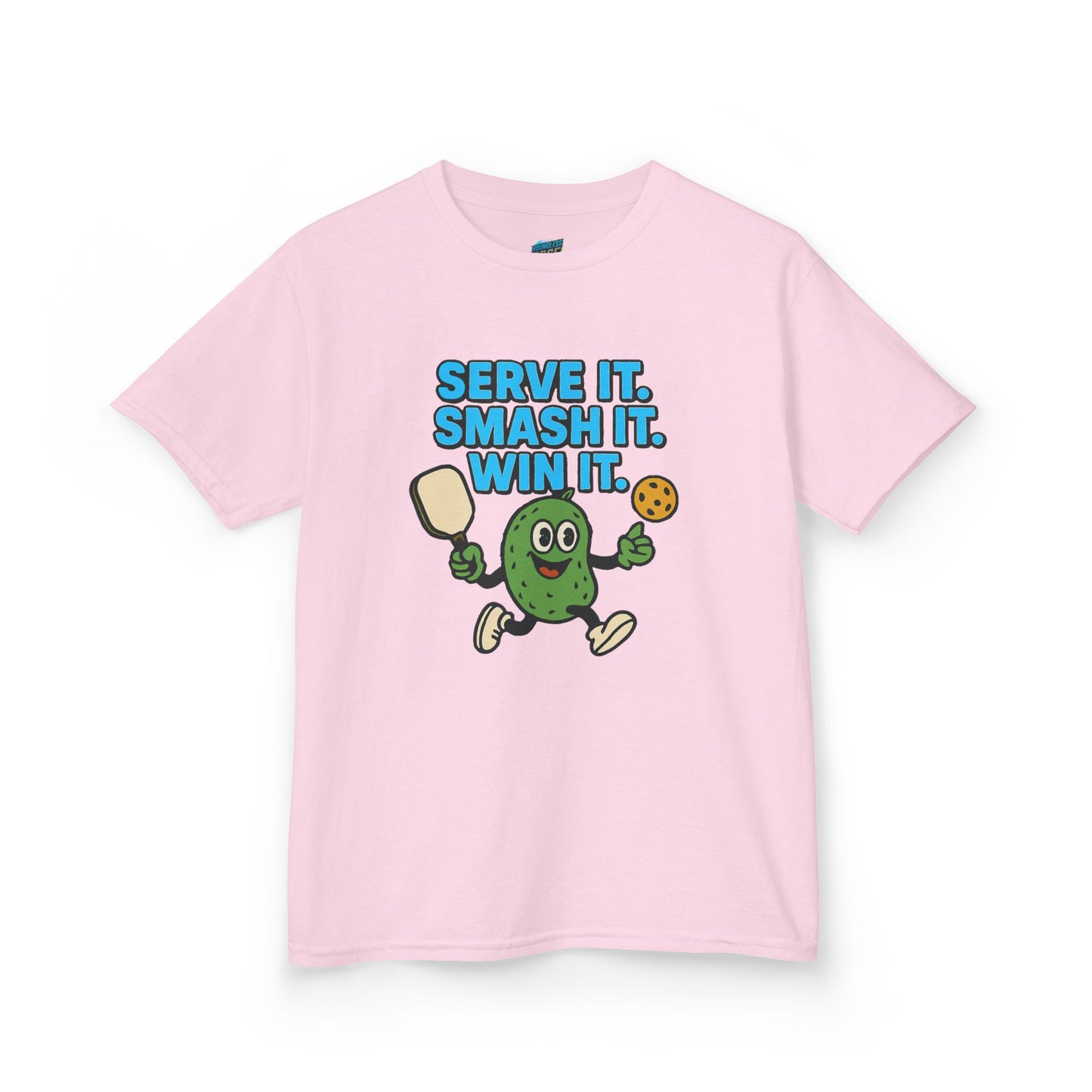 Serve it. Smash it. Win it. Pickleball Boys' Heavy Cotton T-Shirt