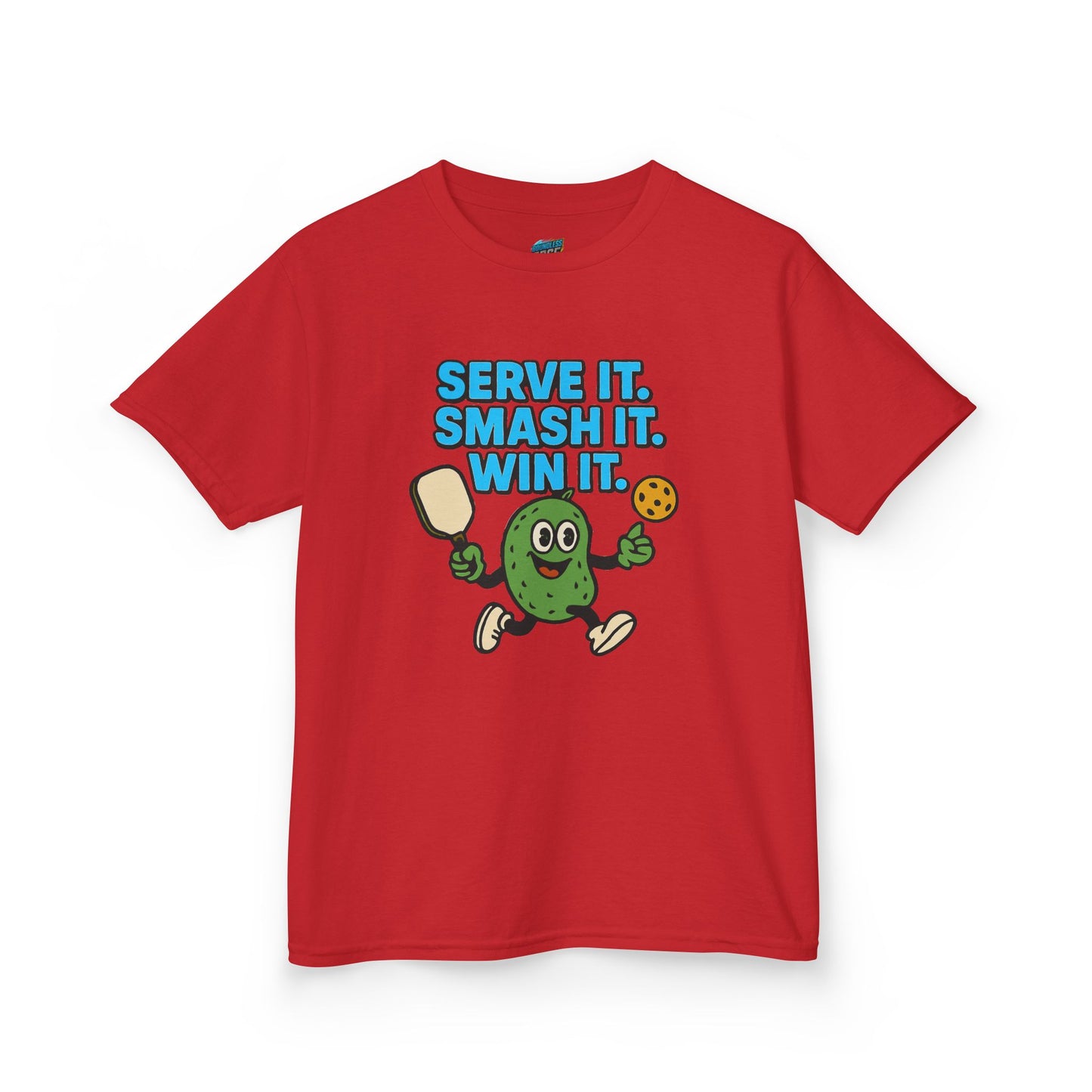 Serve it. Smash it. Win it. Pickleball Boys' Heavy Cotton T-Shirt