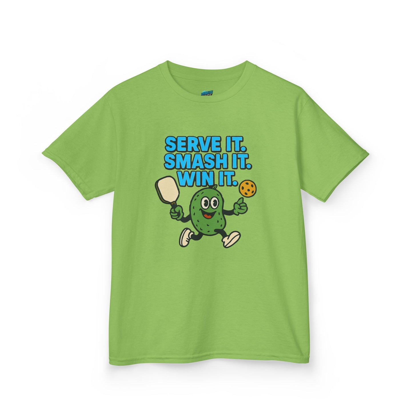 Serve it. Smash it. Win it. Pickleball Boys' Heavy Cotton T-Shirt