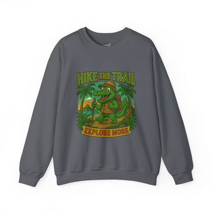 Hike the Trail Explore More Hiking Men's Basic Crewneck Sweatshirt