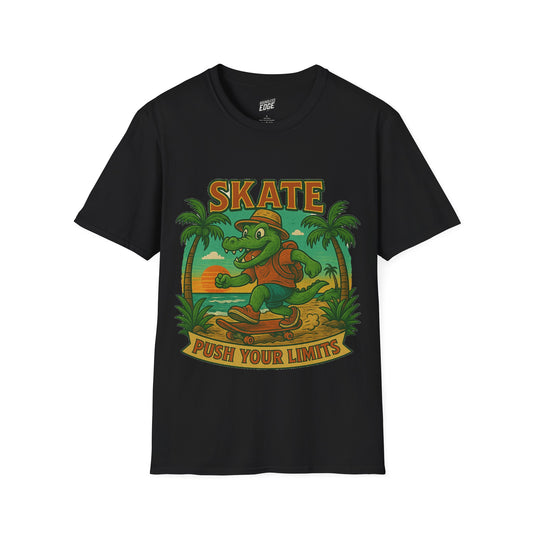 Gator Vibes Skateboarding Edition Men's Basic T-Shirt (Push Your Limits)