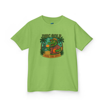 Take the Shot Disc Golf Gator Girls' Heavy Cotton T-Shirt
