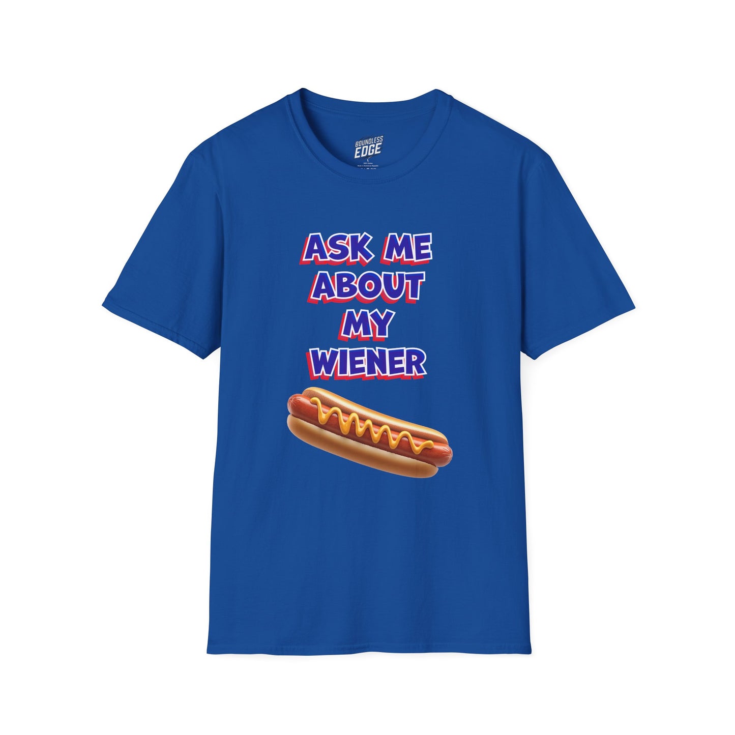 Ask Me About My Wiener Adult Humor Men's Basic T-Shirt