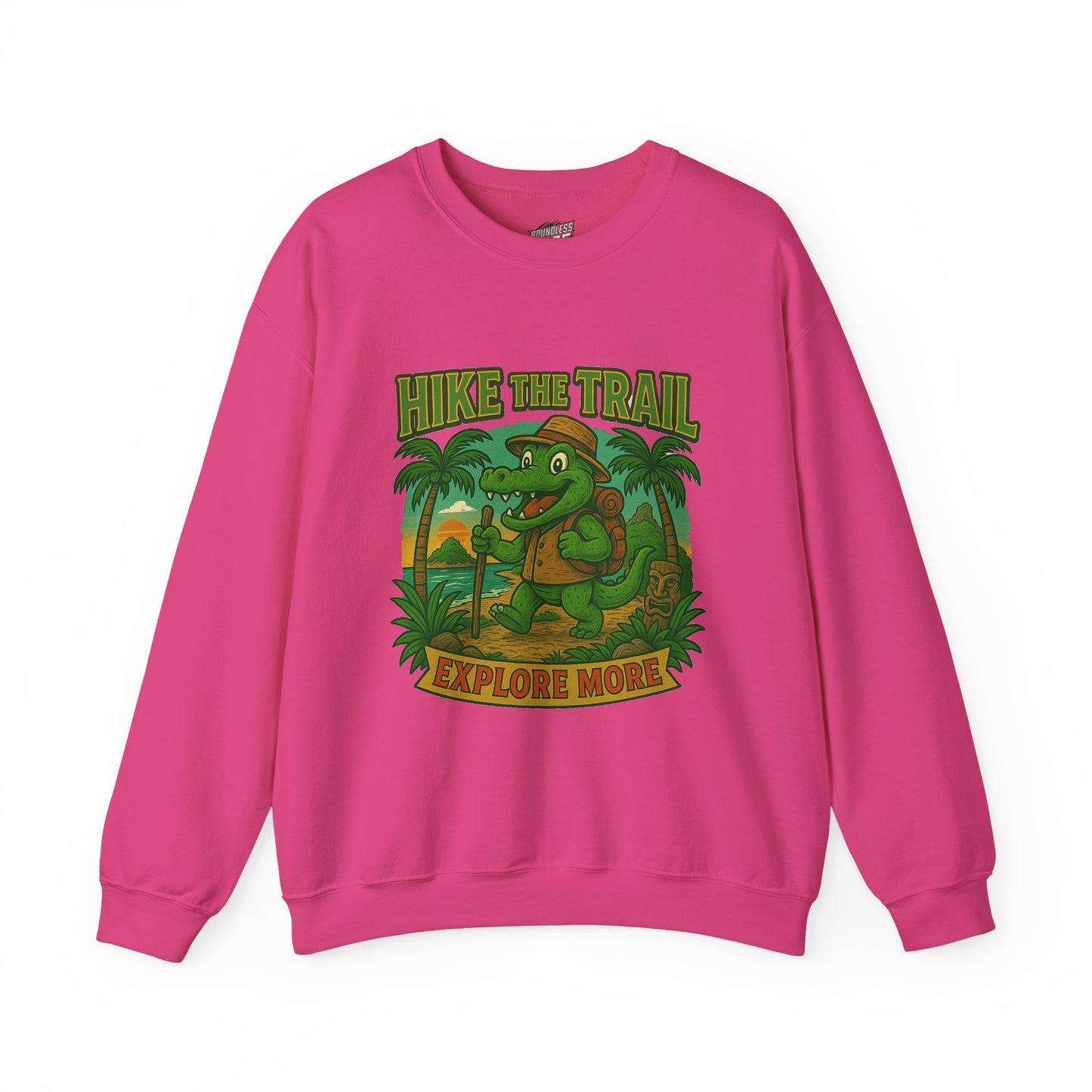 Hike the Trail Explore More Hiking Men's Basic Crewneck Sweatshirt