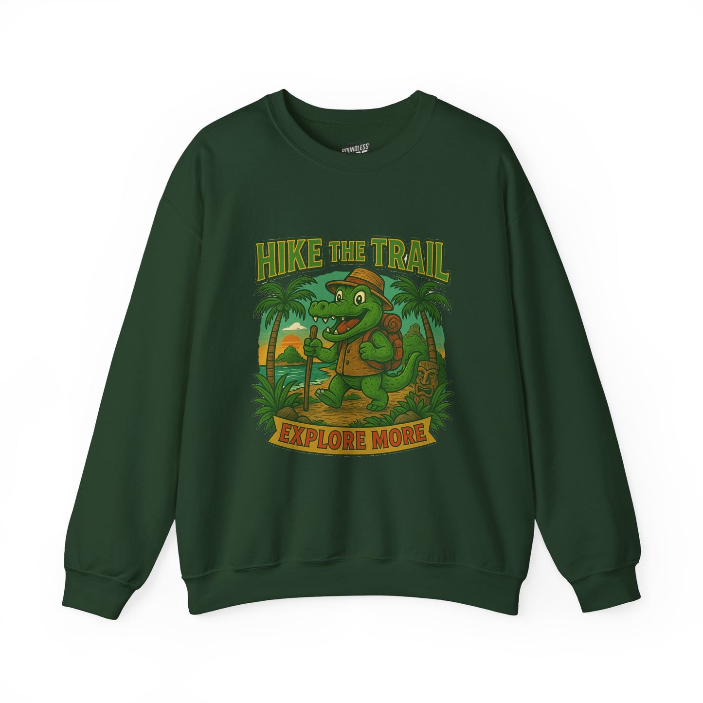 Hike the Trail Explore More Hiking Men's Basic Crewneck Sweatshirt