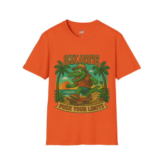 Gator Vibes Skateboarding Edition Men's Basic T-Shirt (Push Your Limits)