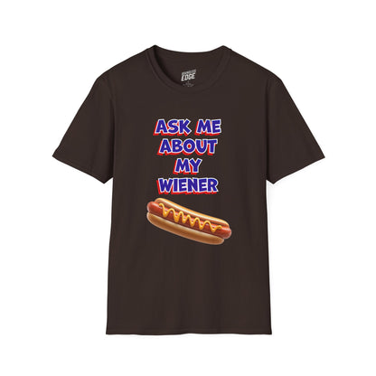 Ask Me About My Wiener Adult Humor Men's Basic T-Shirt