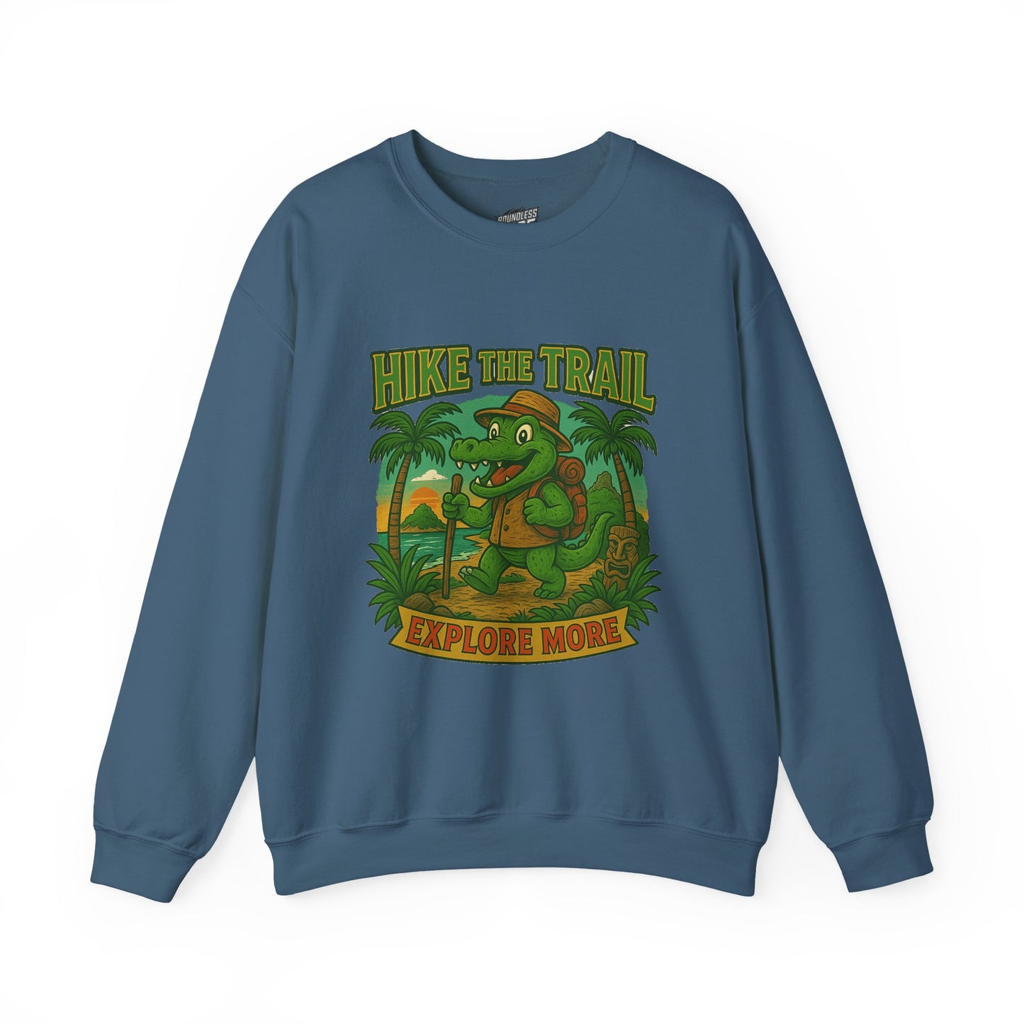 Hike the Trail Explore More Hiking Men's Basic Crewneck Sweatshirt