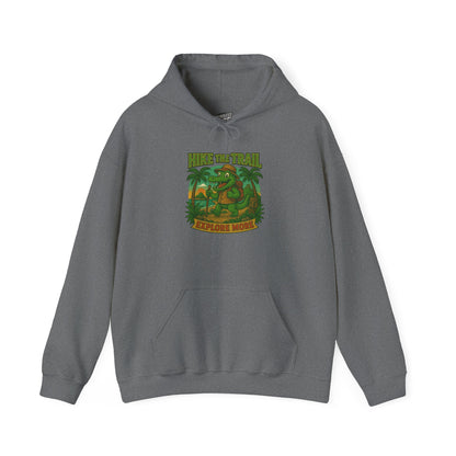 Hike the Trail – Explore More Hiking Men's Basic Heavy Blend Hoodie Sweatshirt