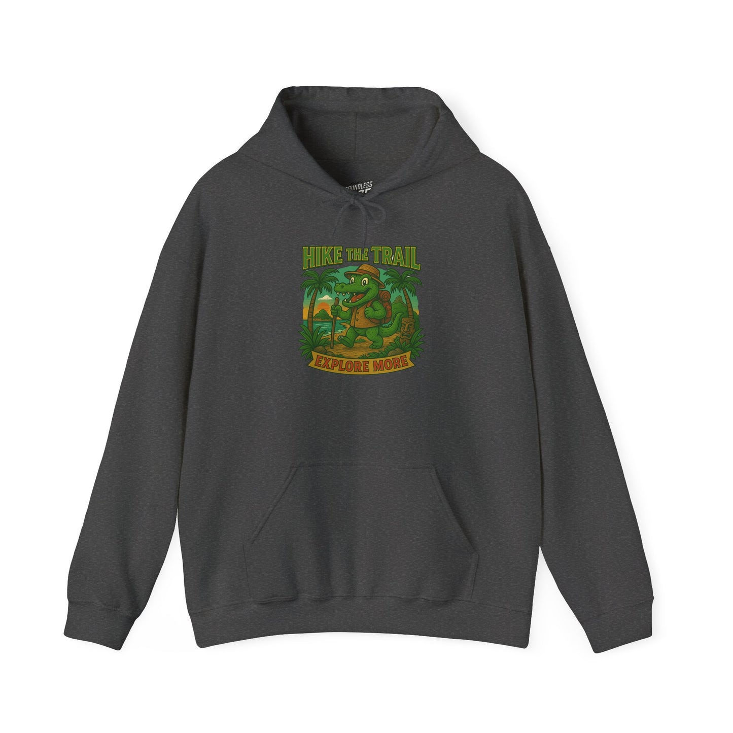 Hike the Trail – Explore More Hiking Men's Basic Heavy Blend Hoodie Sweatshirt