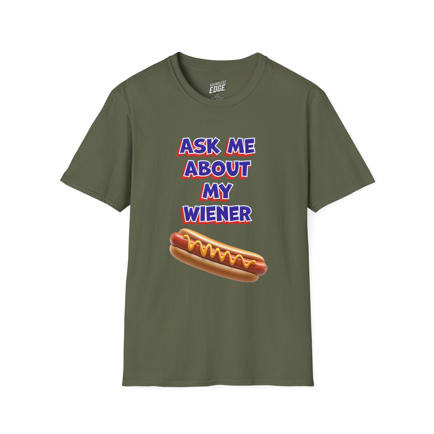 Ask Me About My Wiener Adult Humor Men's Basic T-Shirt