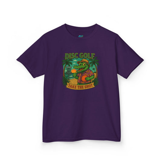 Take the Shot Disc Golf Gator Girls' Heavy Cotton T-Shirt