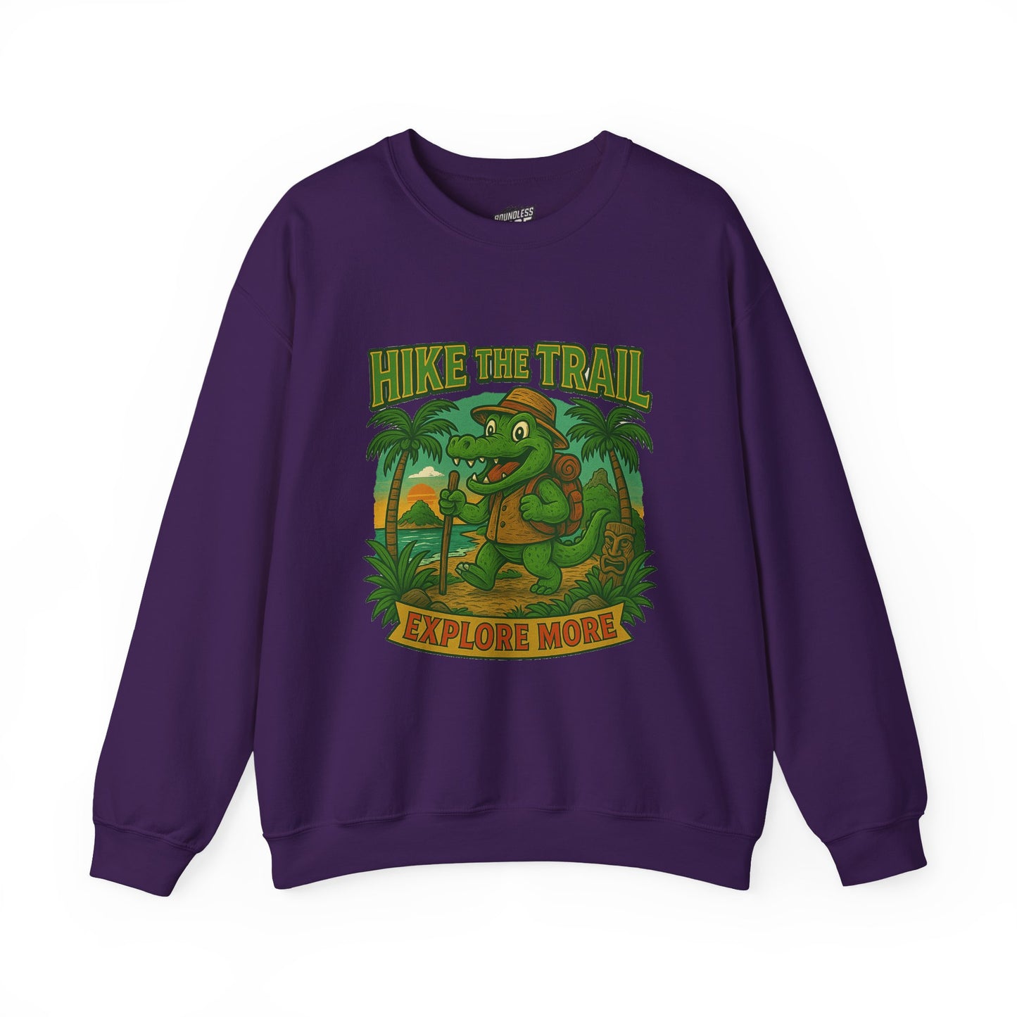 Hike the Trail Explore More Hiking Men's Basic Crewneck Sweatshirt