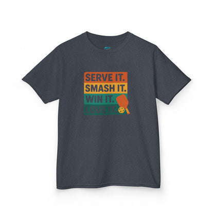 Serve it. Smash it. Win it. Love it. Classic Pickleball Girls' Heavy Cotton T-Shirt