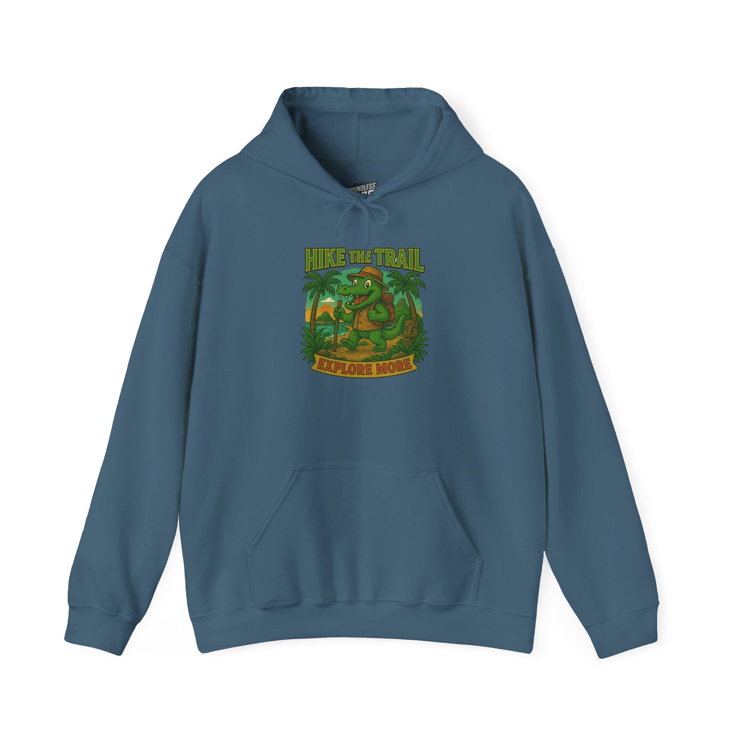 Hike the Trail – Explore More Hiking Men's Basic Heavy Blend Hoodie Sweatshirt