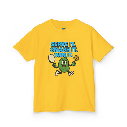 Serve it. Smash it. Win it. Pickleball Girls' Heavy Cotton T-Shirt