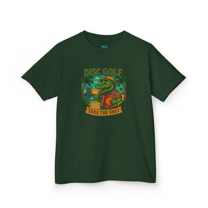 Take the Shot Disc Golf Gator Girls' Heavy Cotton T-Shirt