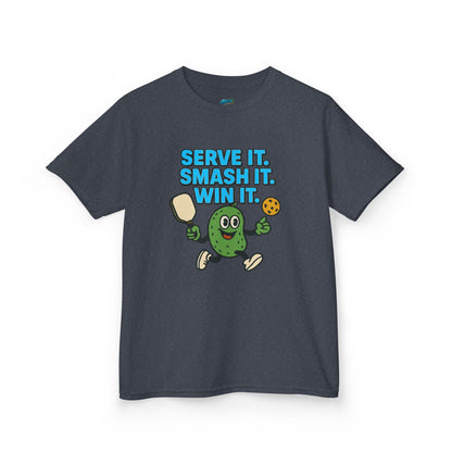 Serve it. Smash it. Win it. Pickleball Girls' Heavy Cotton T-Shirt