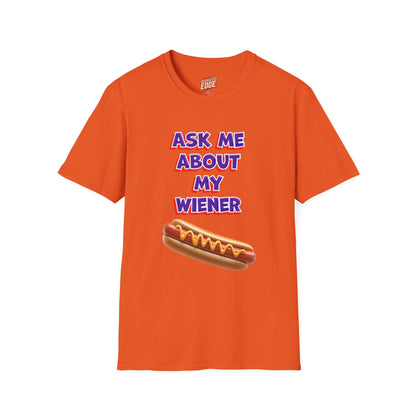 Ask Me About My Wiener Adult Humor Men's Basic T-Shirt