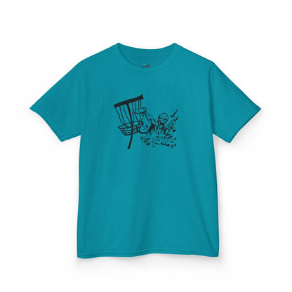 Putting Zombie Disc Golf Boys' Heavy Cotton T-Shirt
