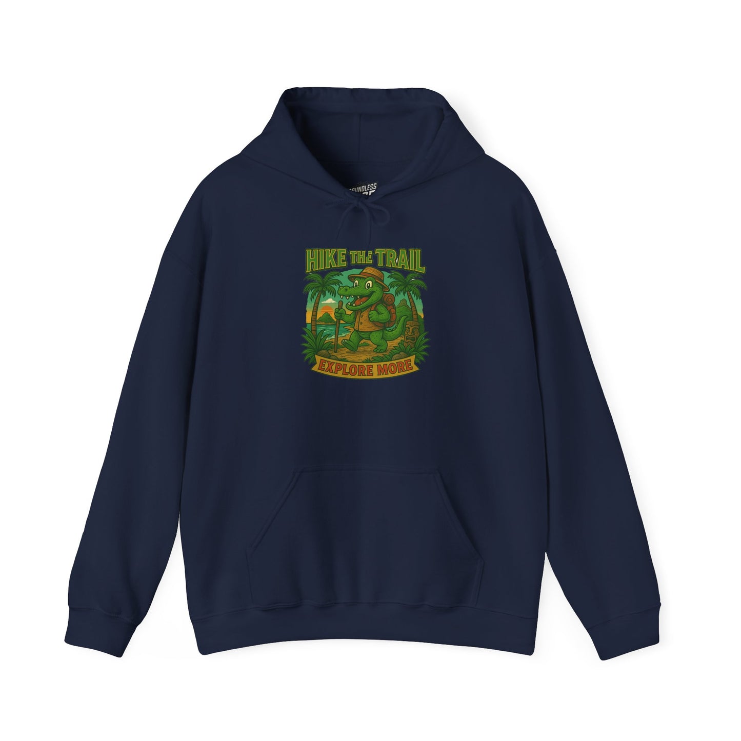 Hike the Trail – Explore More Hiking Men's Basic Heavy Blend Hoodie Sweatshirt
