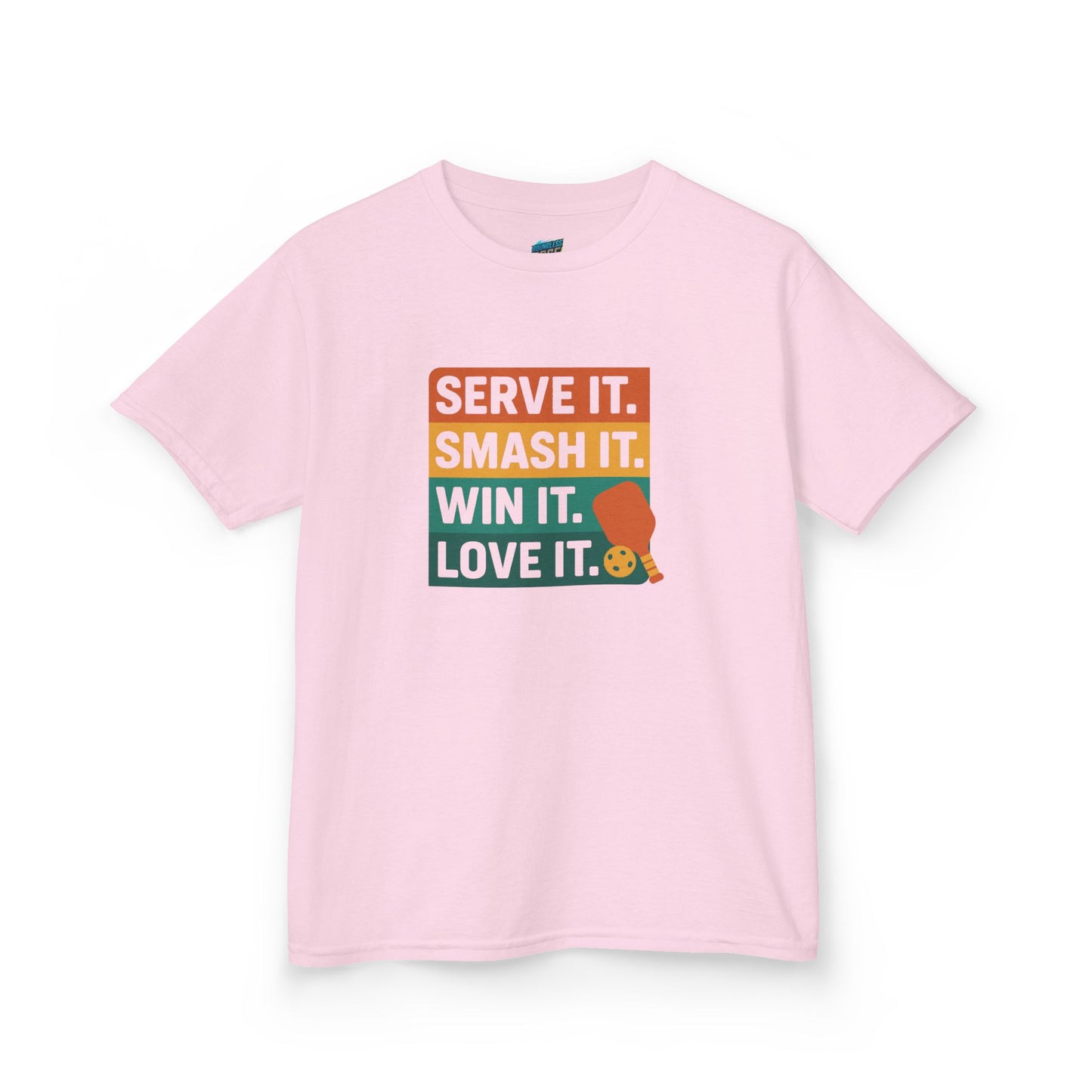 Serve it. Smash it. Win it. Love it. Classic Pickleball Girls' Heavy Cotton T-Shirt
