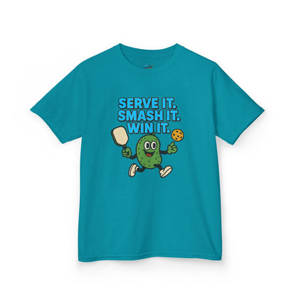 Serve it. Smash it. Win it. Pickleball Girls' Heavy Cotton T-Shirt