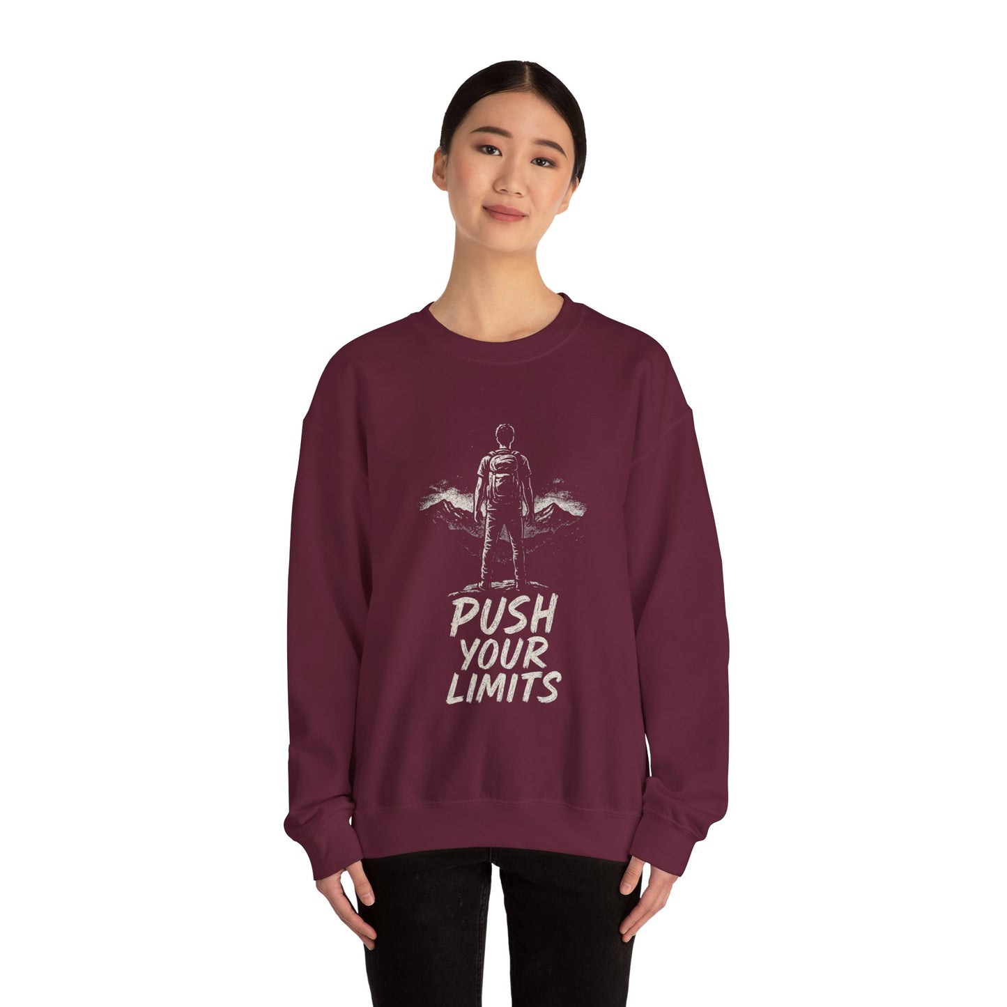 Summit Edition Push Your Limits Hiking Women's Basic Crewneck Sweatshirt