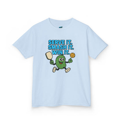 Serve it. Smash it. Win it. Pickleball Girls' Heavy Cotton T-Shirt