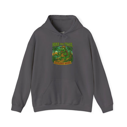 Hike the Trail – Explore More Hiking Men's Basic Heavy Blend Hoodie Sweatshirt