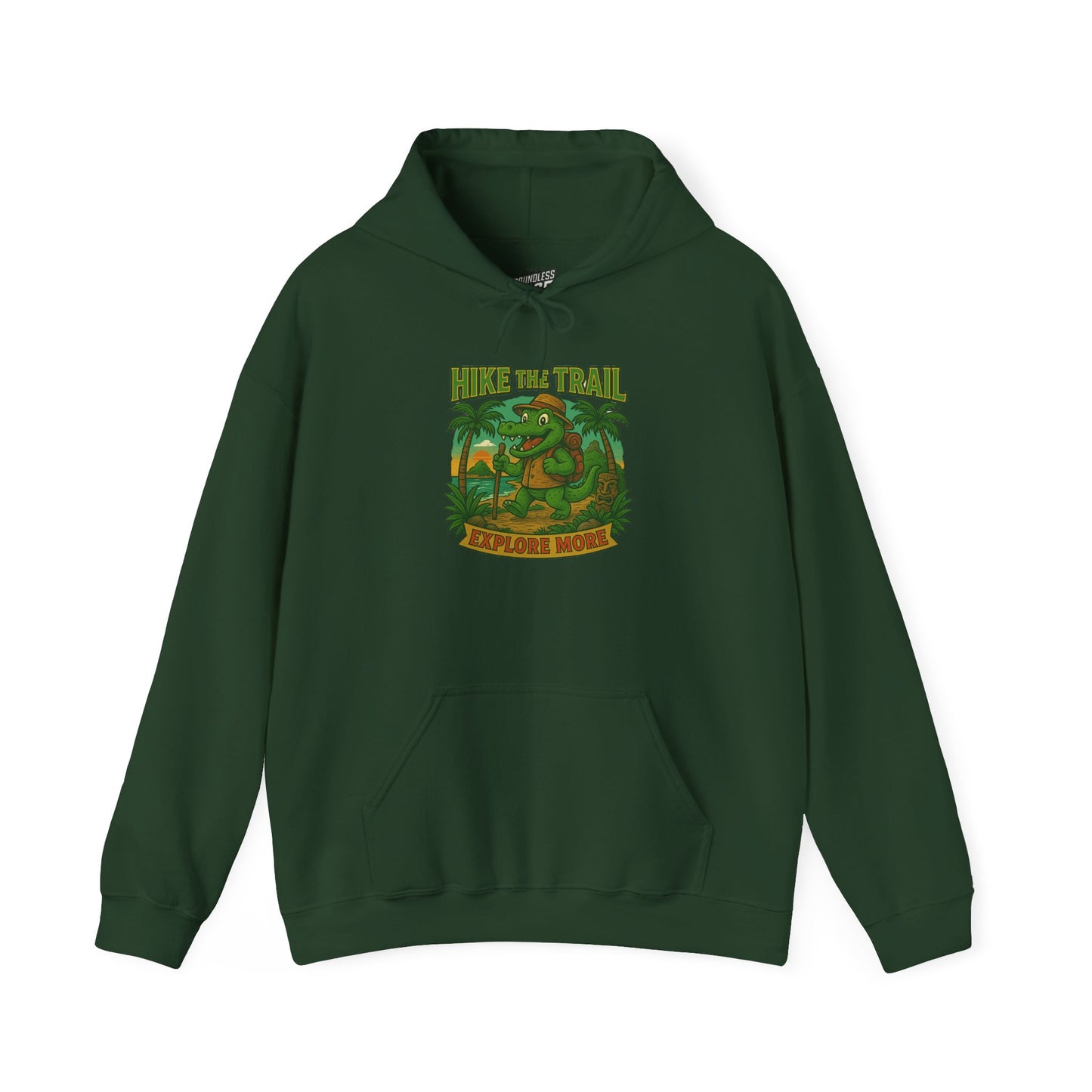 Hike the Trail – Explore More Hiking Men's Basic Heavy Blend Hoodie Sweatshirt