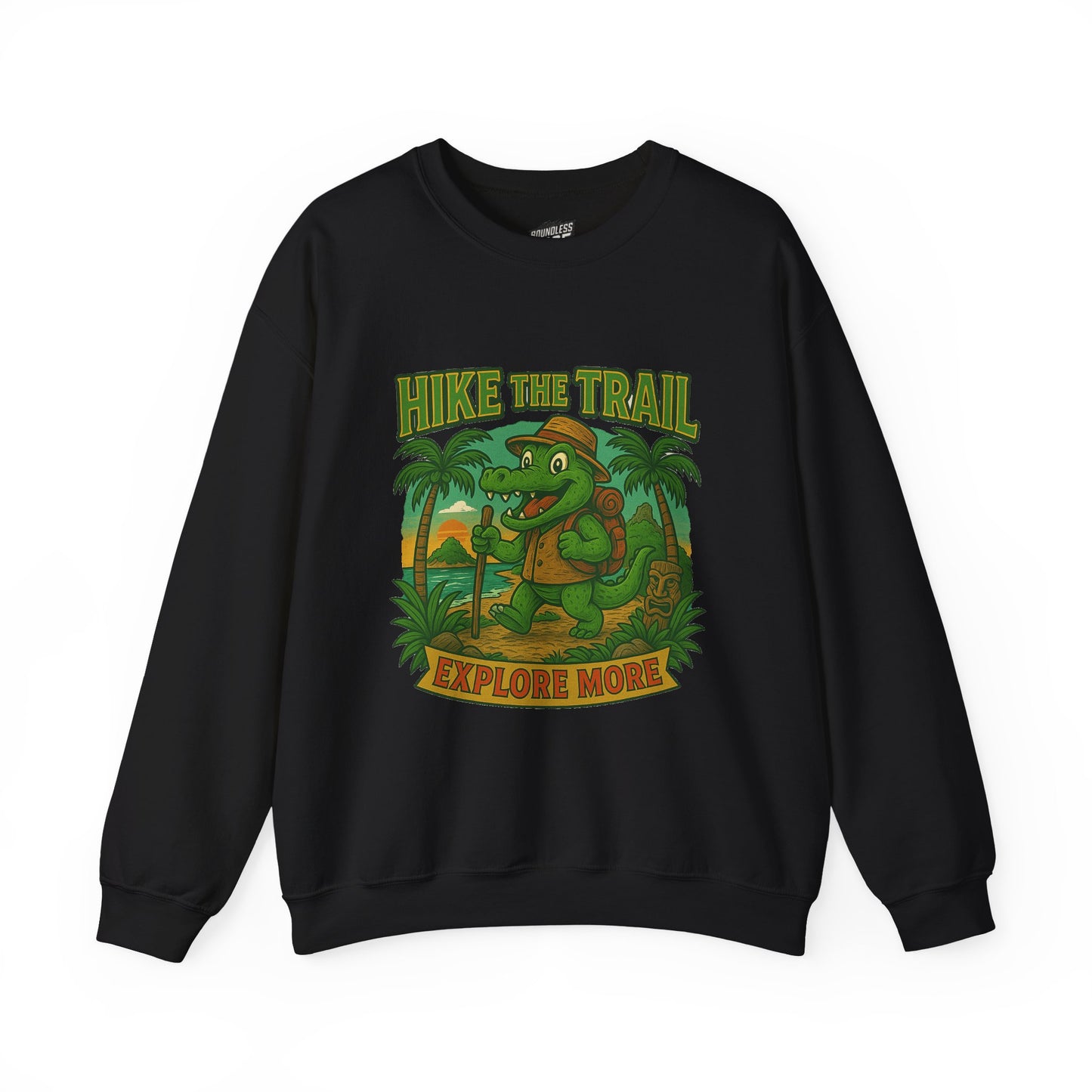 Hike the Trail Explore More Hiking Men's Basic Crewneck Sweatshirt