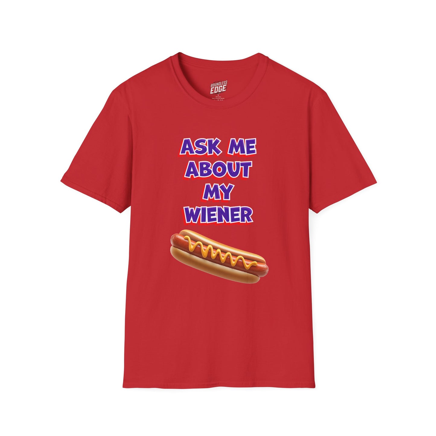 Ask Me About My Wiener Adult Humor Men's Basic T-Shirt