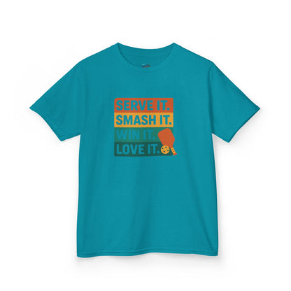 Serve it. Smash it. Win it. Love it. Classic Pickleball Girls' Heavy Cotton T-Shirt