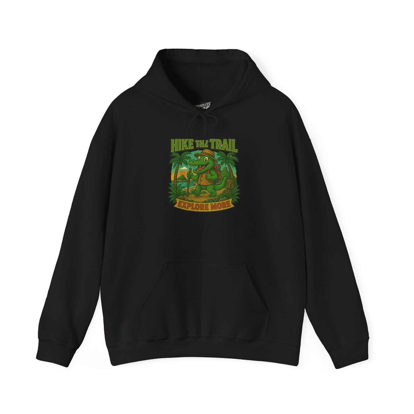 Hike the Trail – Explore More Hiking Men's Basic Heavy Blend Hoodie Sweatshirt
