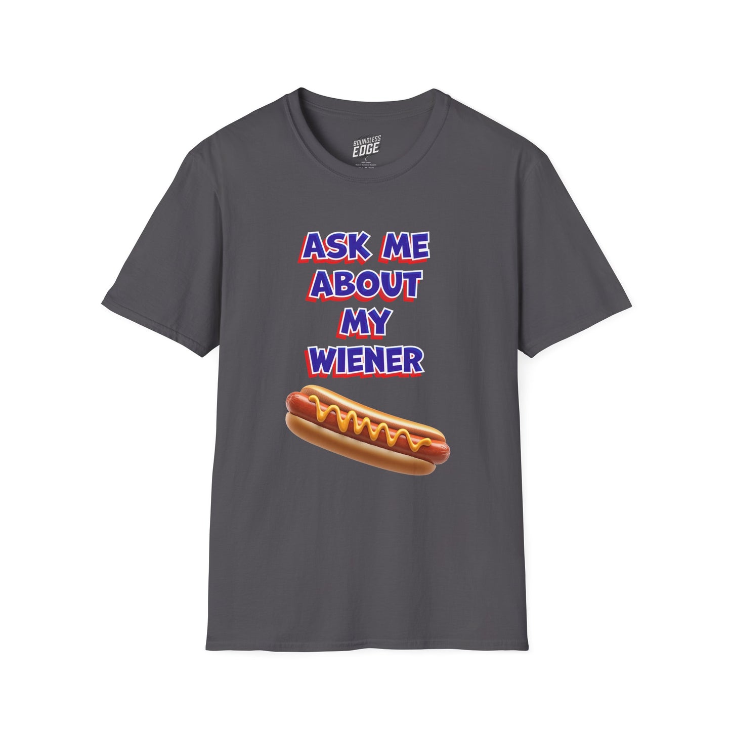 Ask Me About My Wiener Adult Humor Men's Basic T-Shirt