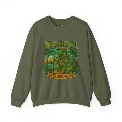 Hike the Trail Explore More Hiking Men's Basic Crewneck Sweatshirt